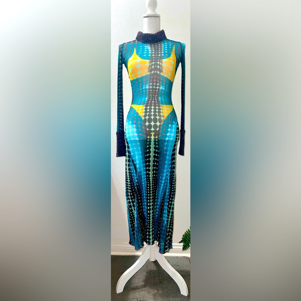 Jean Paul Gaultier Blue Mad Maxette dress, fw 1995